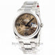 Rolex Datejust 36mm Stainless Steel Smooth Bezel Oyster Bracelet Bronze Floral Motif Dial Watch 116200 Beverly Hills Watch Company