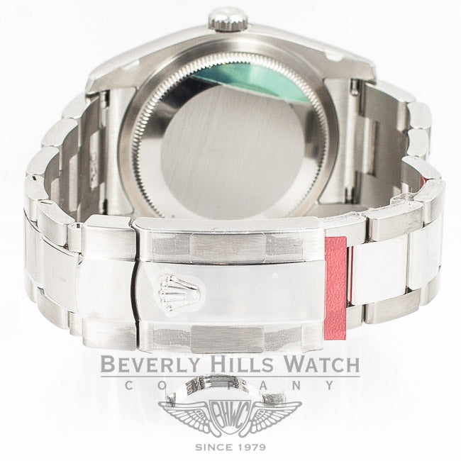 Rolex Datejust 36mm Stainless Steel Smooth Bezel Oyster Bracelet Bronze Floral Motif Dial Watch 116200 Beverly Hills Watch Company