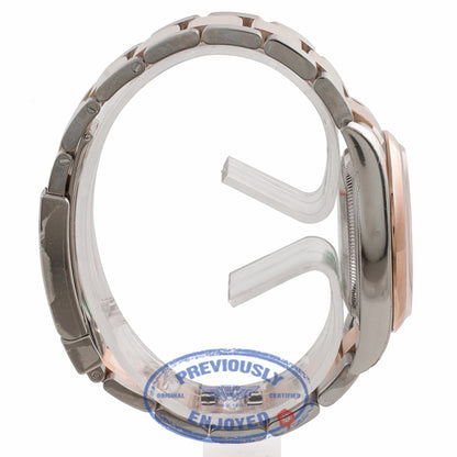 Rolex Datejust 36MM Stainless Steel 18k Rose Gold Domed Bezel Silver Dial Index Markers 116201 ZV5M20 - Beverly Hills Watch Company Watch Store