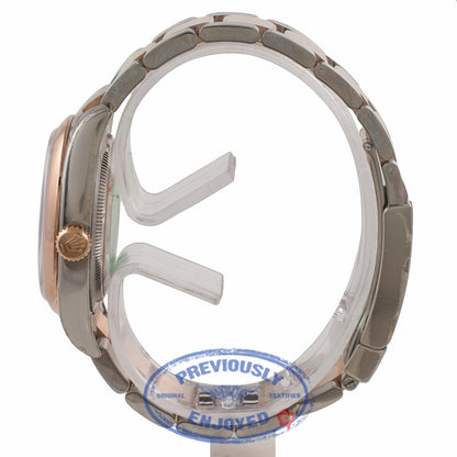 Rolex Datejust 36MM Stainless Steel 18k Rose Gold Domed Bezel Silver Dial Index Markers 116201 ZV5M20 - Beverly Hills Watch Company Watch Store