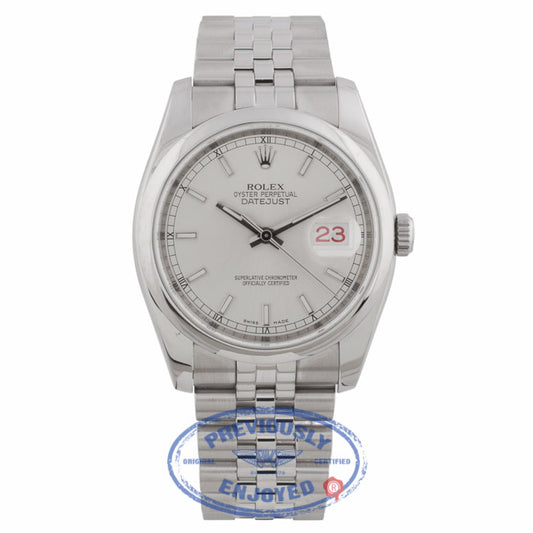 Rolex Datejust 36mm Silver Index Domed Jubilee bracelet Stainless Steel 116200 5DJ2KF - Beverly Hills Watch Company
