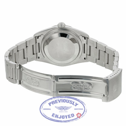 Rolex Datejust 36mm Stainless Steel White Dial Silver Roman Numerals 18k White Gold Fluted Bezel Oyster Bracelet 16234 4V6A77 - Beverly Hills Watch