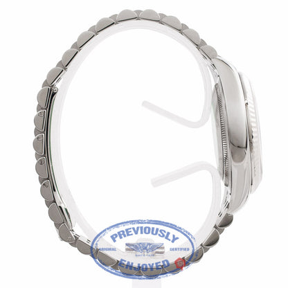 Rolex Datejust 36MM Black Roman Dial Jubilee Bracelet 18k White Gold Fluted Bezel 116234 C84YNP - Beverly Hills Watch Company Watch Store