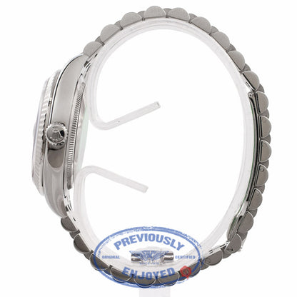 Rolex Datejust 36MM Black Roman Dial Jubilee Bracelet 18k White Gold Fluted Bezel 116234 C84YNP - Beverly Hills Watch Company Watch Store