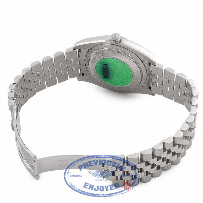 Rolex Datejust 36MM Black Roman Dial Jubilee Bracelet 18k White Gold Fluted Bezel 116234 C84YNP - Beverly Hills Watch Company Watch Store