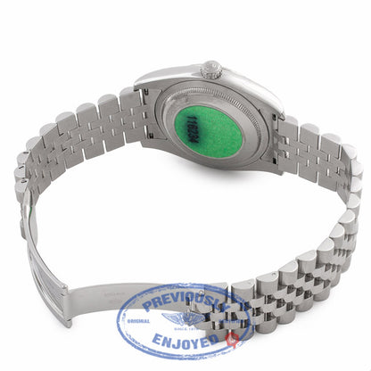 Rolex Datejust 36MM Black Roman Dial Jubilee Bracelet 18k White Gold Fluted Bezel 116234 C84YNP - Beverly Hills Watch Company Watch Store