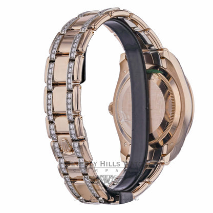 Datejust Pearlmaster 39mm Everose Gold Pave Diamond Dial Gradiant Bezel 86345SAJOR 1PL4Y2 - Beverly Hills Watch Company