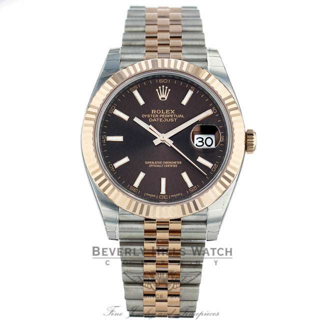 Rolex Datejust 41mm Chocolate Dial Steel 18K Everose Gold Jubilee 126331 2QXM9Z - Beverly Hills Watch Company