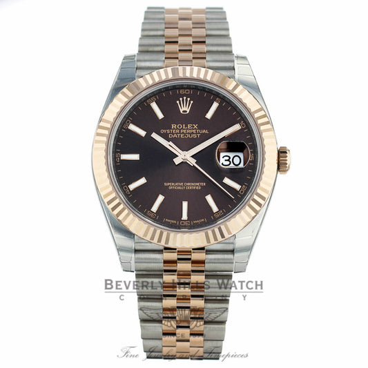 Rolex Datejust 41mm Chocolate Dial Steel 18K Everose Gold Jubilee 126331 2QXM9Z - Beverly Hills Watch Company