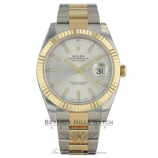 Rolex Datejust 41mm Silver Dial Steel 18k Yellow Gold Oyster 126333 3HZZEF - Beverly Hills Watch Company