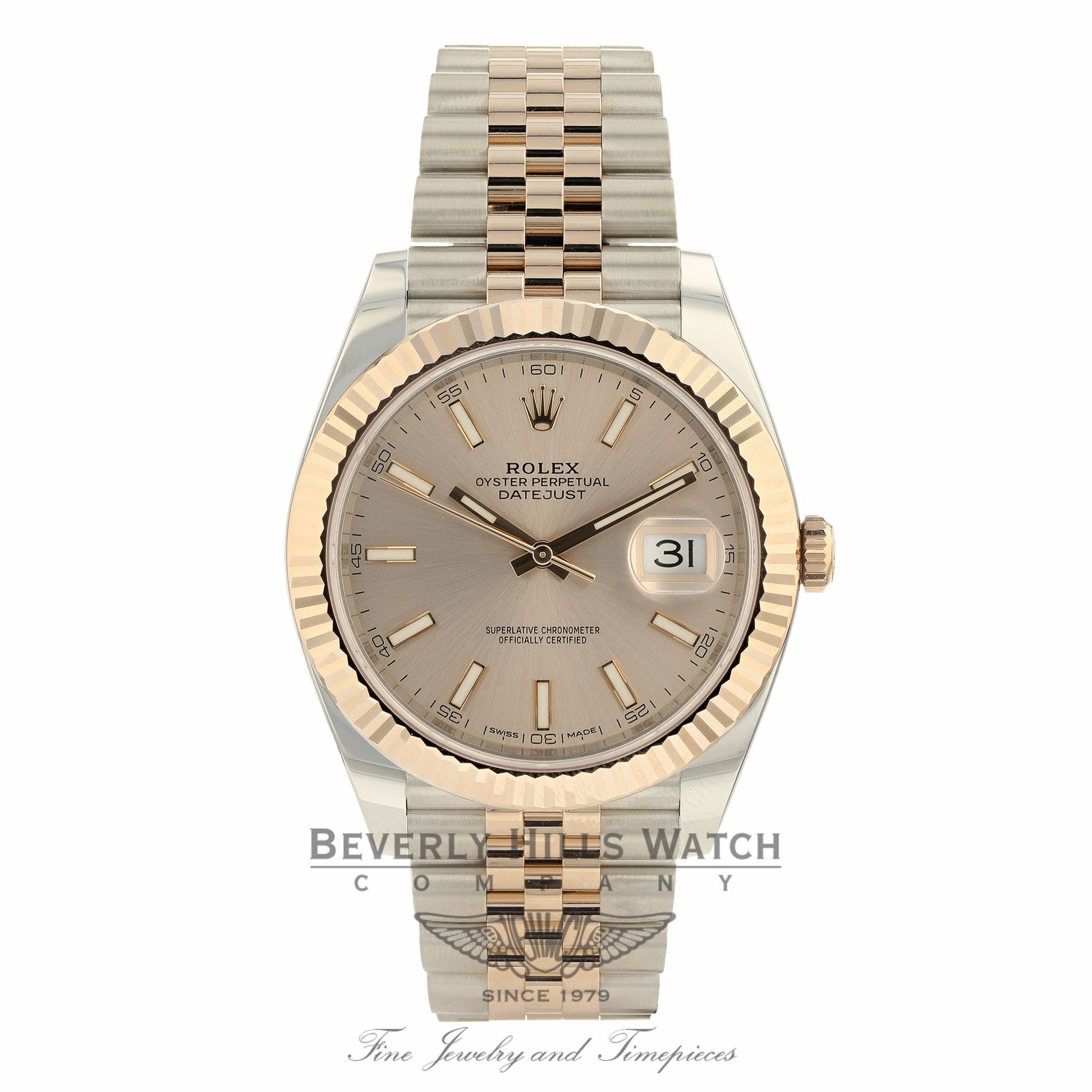 Rolex Datejust 41mm Everose and Stainless Steel Sundust Dial Jubilee Bracelet 126331 QUJ3C2