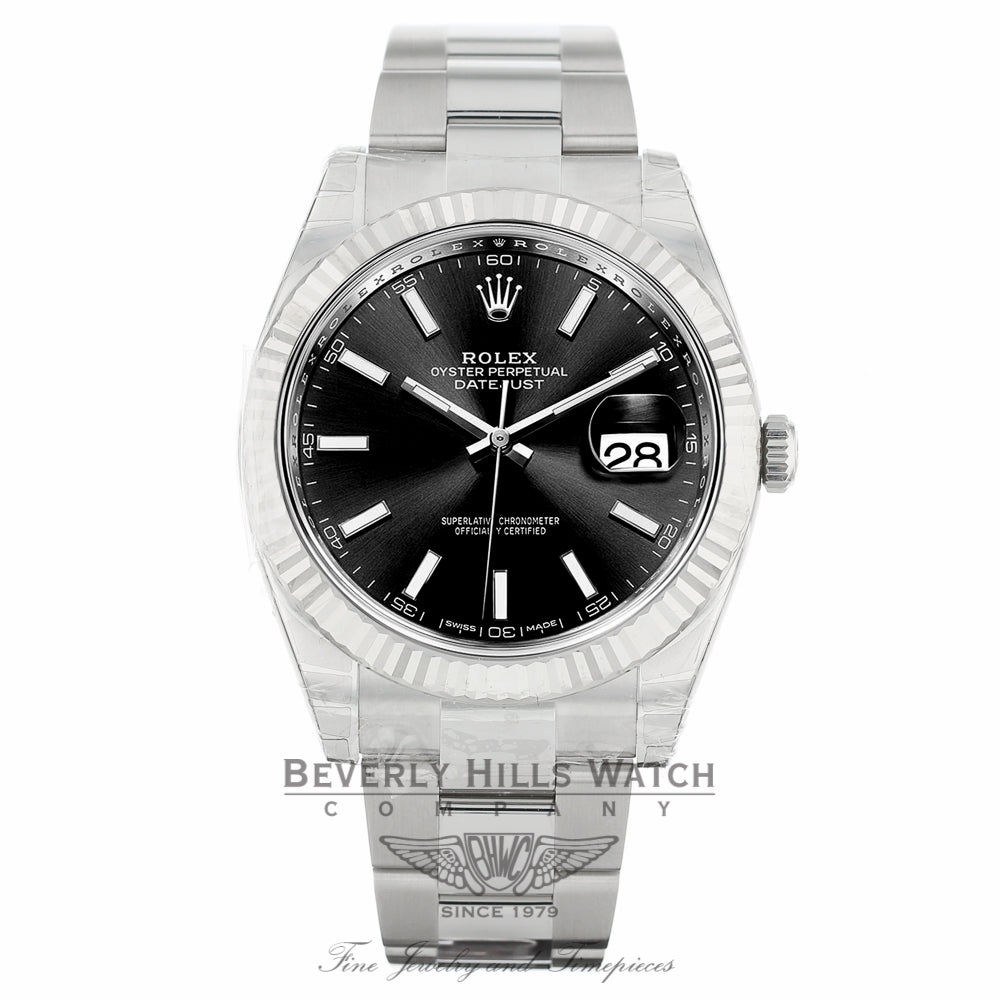 Rolex Datejust II 41mm 18k White Gold Stainless Steel Oyster Bracelet 126334 ZE4YPQ - Beverly Hills Watch