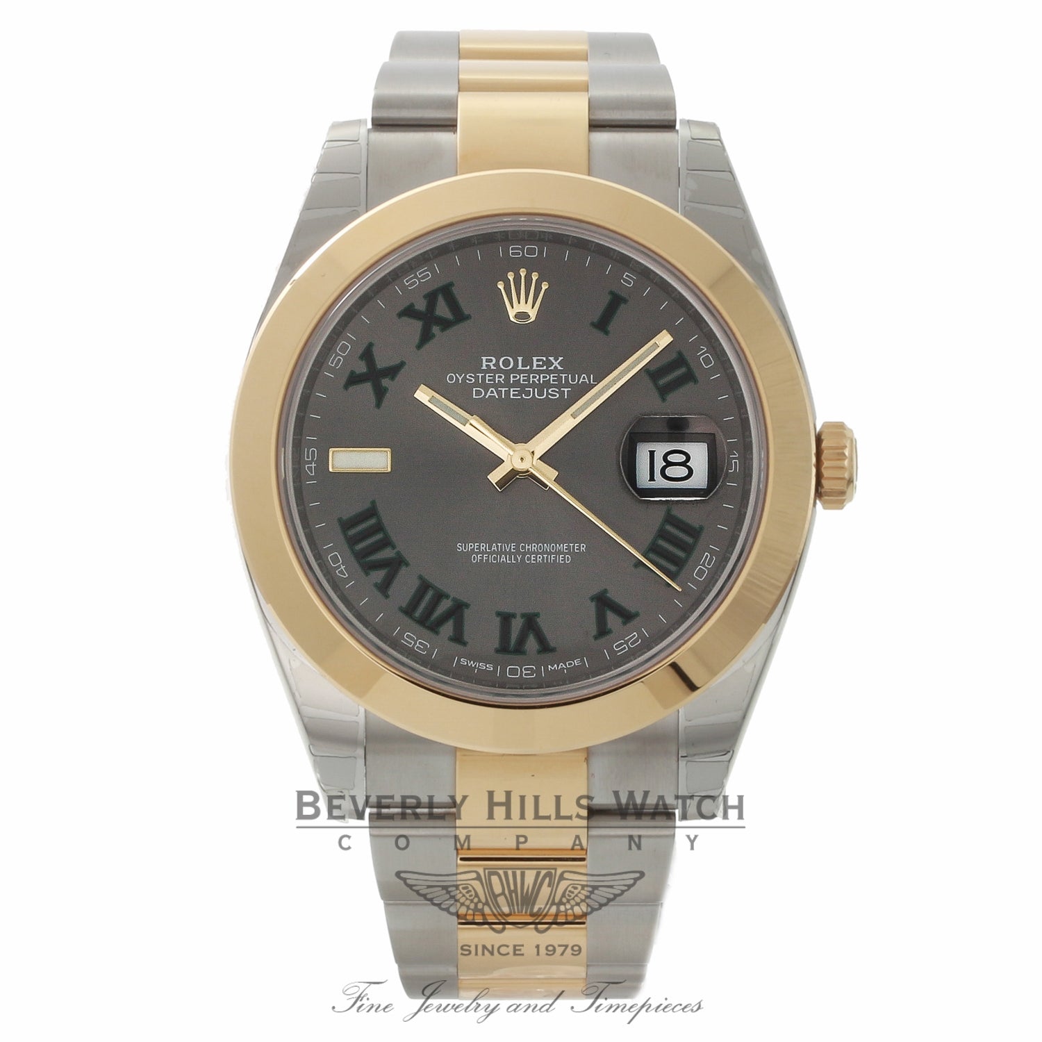 Rolex Datejust 41mm Rhodium Dial Automatic Stainless Steel and 18k Yellow Gold Oyster Bracelet 126303 WZHW5F - Beverly Hills Watch
