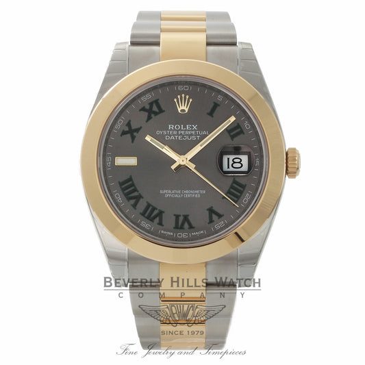 Rolex Datejust 41mm Rhodium Dial Automatic Stainless Steel and 18k Yellow Gold Oyster Bracelet 126303 WZHW5F - Beverly Hills Watch