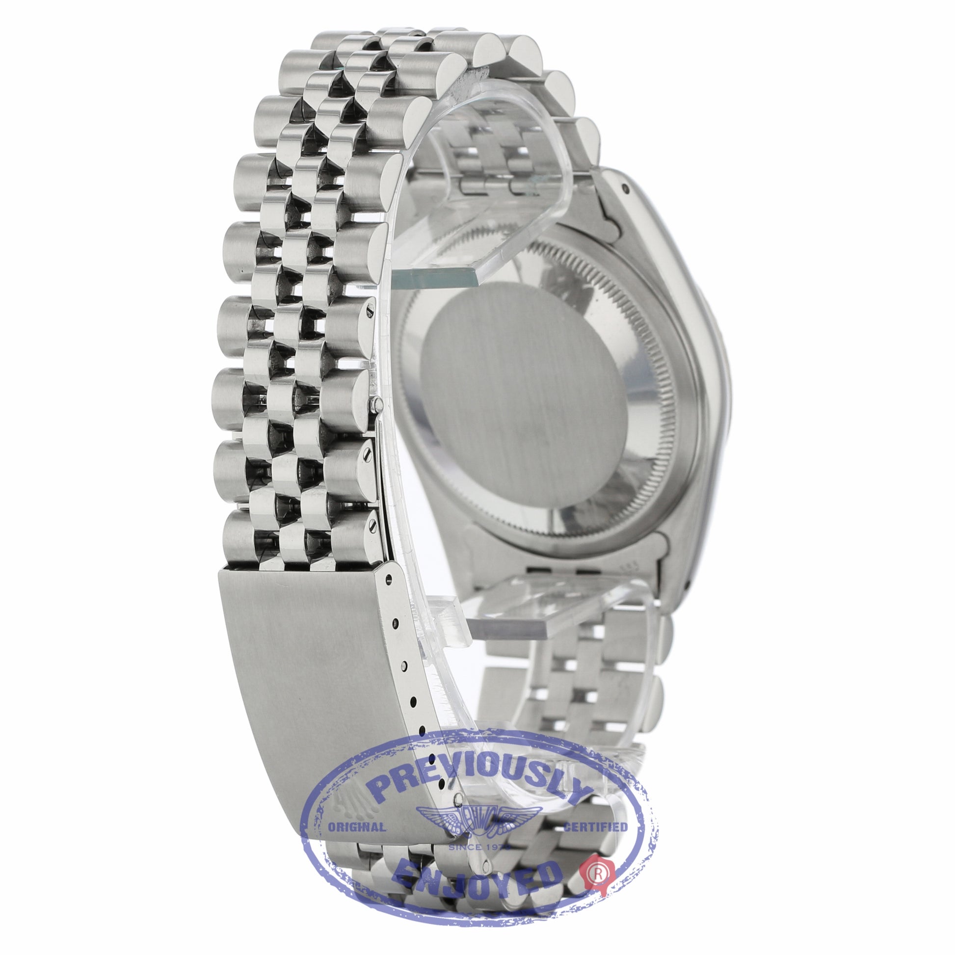 Rolex Datejust 36MM Stainless Steel 18k White Gold Fluted Bezel Black Dial Jubilee Bracelet 16234 PKW2Q2 - Beverly Hills Watch Company