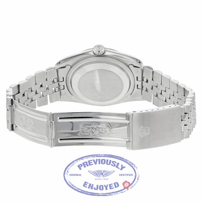 Rolex Datejust 36MM Stainless Steel 18k White Gold Fluted Bezel Black Dial Jubilee Bracelet 16234 PKW2Q2 - Beverly Hills Watch Company