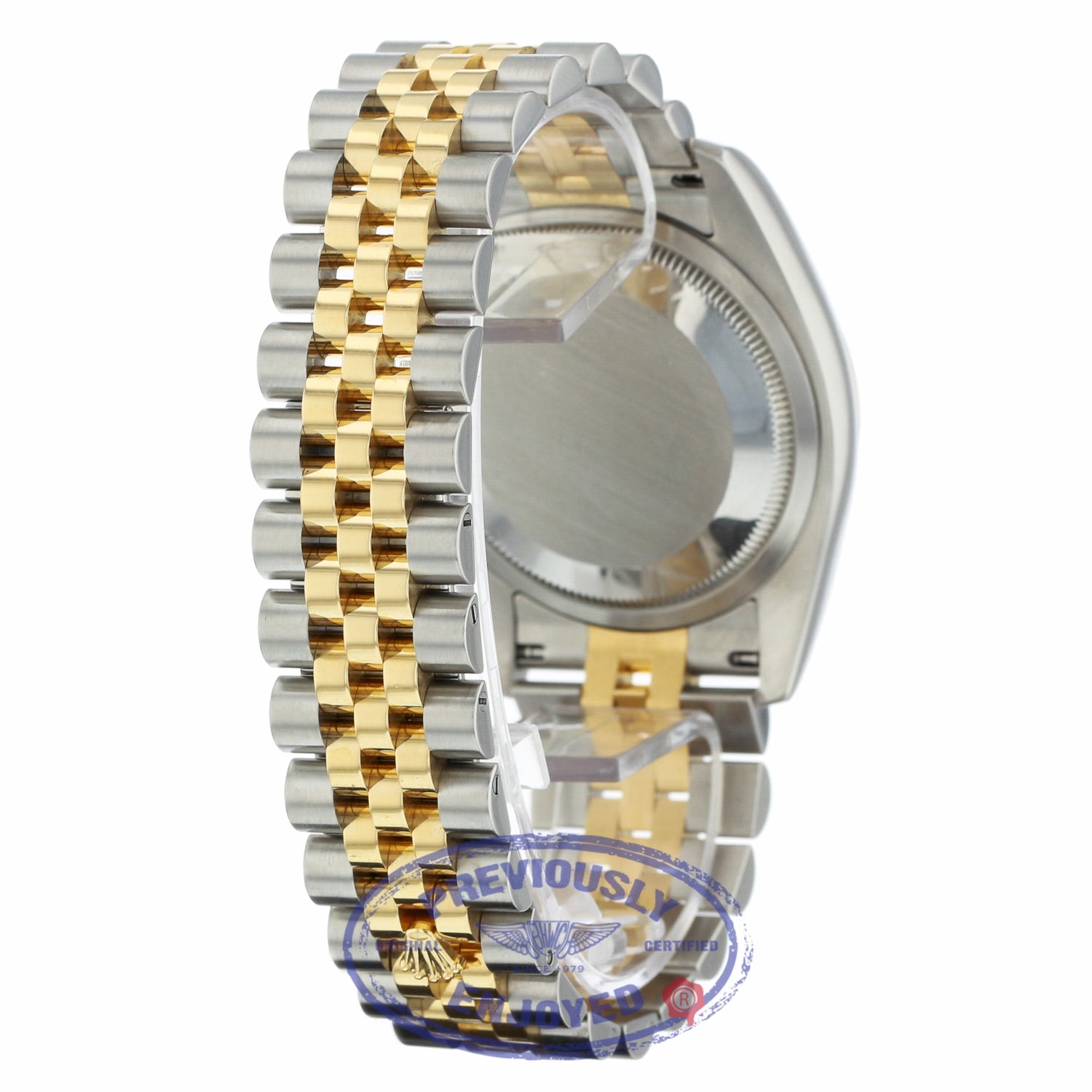 Rolex Datejust Automatic 36mm Stainless Steel 18k Yellow Gold Blue Dial Index Hour Markers Fluted Bezel Jubilee Bracelet 116233 99KA7J - Beverly Hills Watch