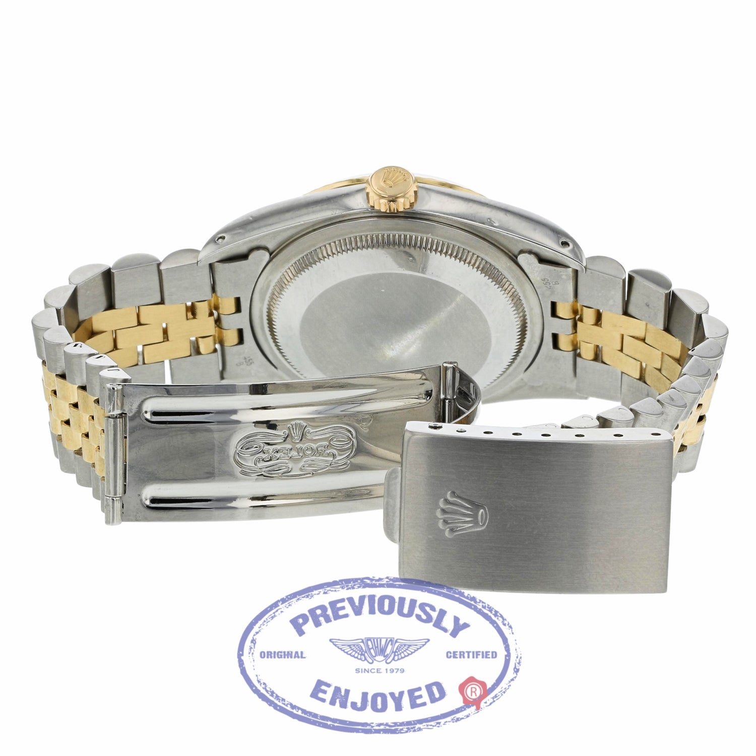 Rolex Datejust 36MM Yellow Gold Stainless Steel Fluted Bezel Silver Dial Jubilee Bracelet 16233 RR20HR - Beverly Hills Watch Company