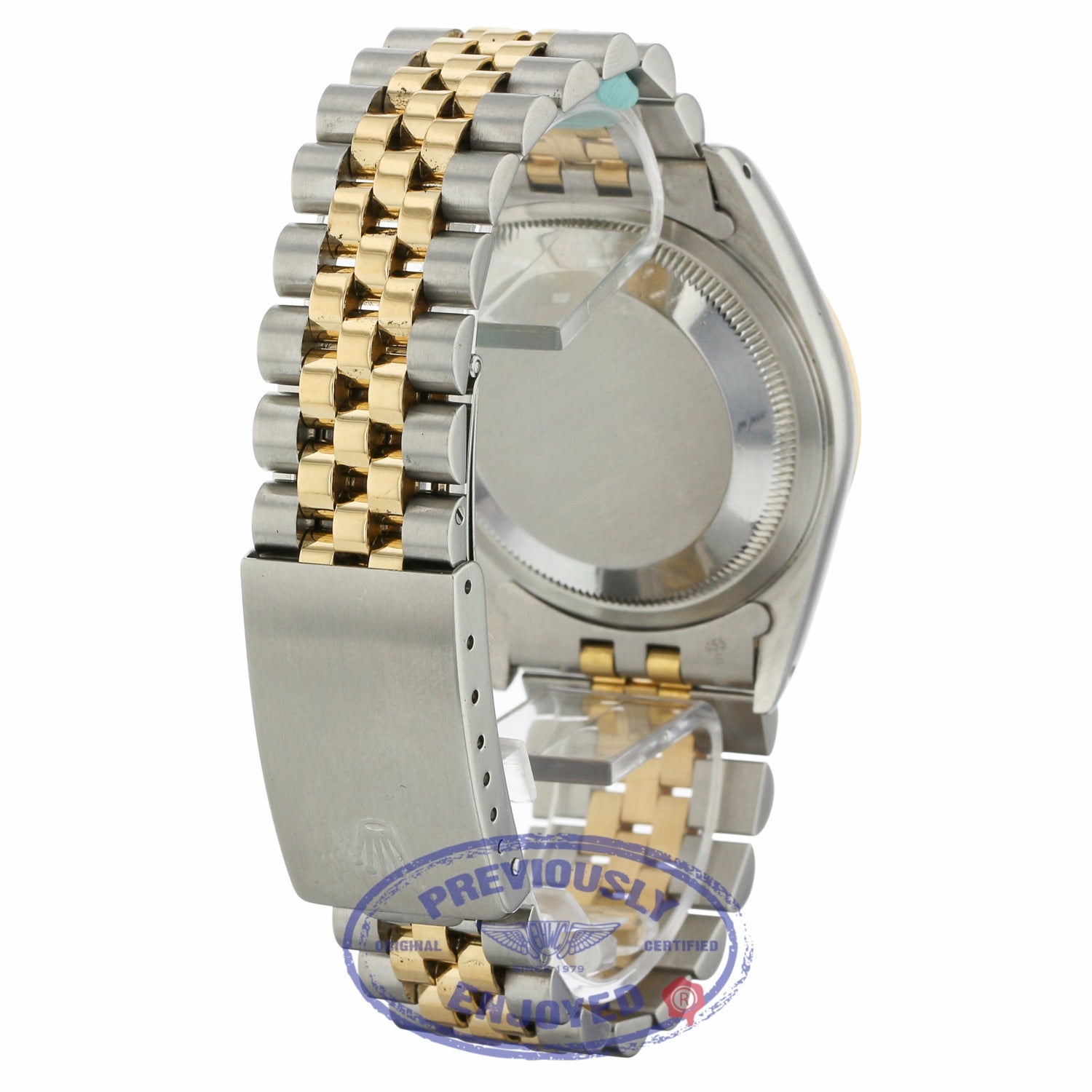 Rolex Datejust 36MM Yellow Gold Stainless Steel Fluted Bezel Silver Dial Jubilee Bracelet 16233 RR20HR - Beverly Hills Watch Company