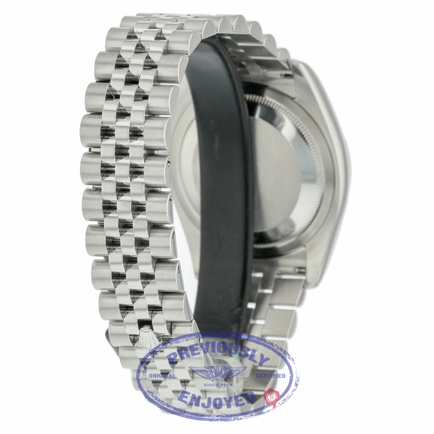 Rolex Datejust 36mm Stainless Steel White Gold Fluted Bezel Dark Mother of Pearl Diamond Dial 116234 JUDMH5 - Beverly Hills Watch