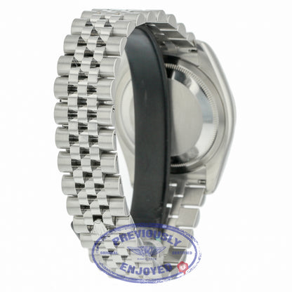Rolex Datejust 36mm Stainless Steel White Gold Fluted Bezel Dark Mother of Pearl Diamond Dial 116234 JUDMH5 - Beverly Hills Watch