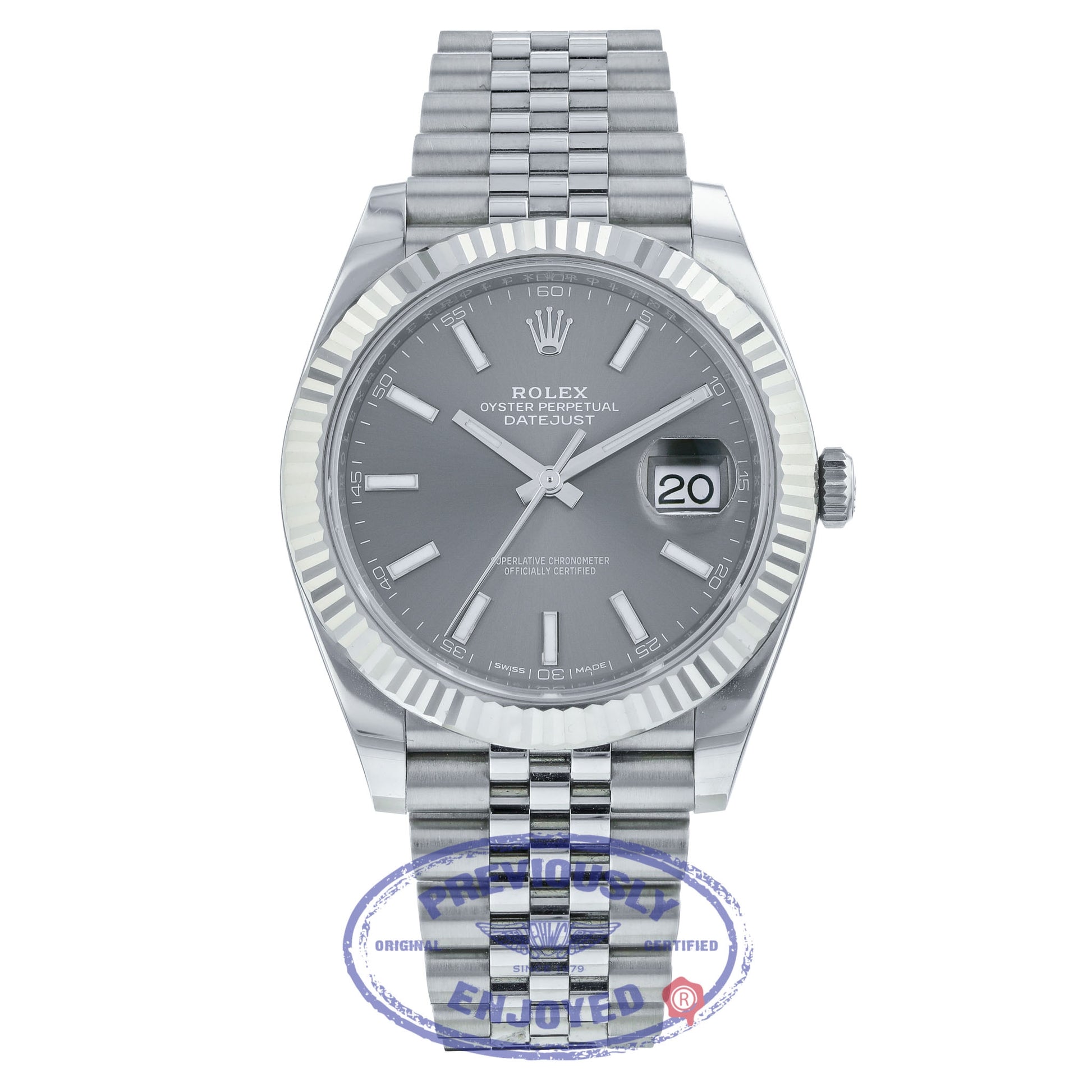 Rolex Datejust 41mm 18k White Gold Stainless Steel  Jubilee Bracelet 126334 Q0H7E0