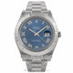 Rolex Datejust II 41mm Stainless Steel White Gold Fluted Bezel Blue Roman Dial 116334 - Beverly Hills Watch Company Watch Store