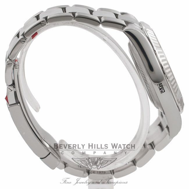 Rolex Datejust II 41mm Stainless Steel White Gold Fluted Bezel Blue Roman Dial 116334 - Beverly Hills Watch Company Watch Store