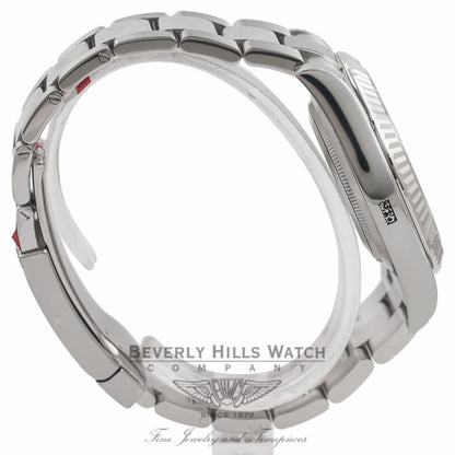 Rolex Datejust II 41mm Stainless Steel White Gold Fluted Bezel Blue Roman Dial 116334 - Beverly Hills Watch Company Watch Store