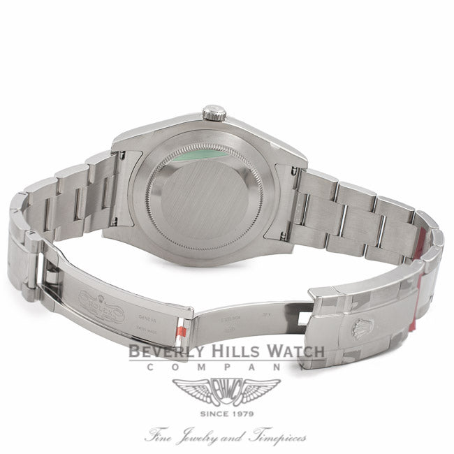 Rolex Datejust II 41mm Stainless Steel White Gold Fluted Bezel Blue Roman Dial 116334 - Beverly Hills Watch Company Watch Store