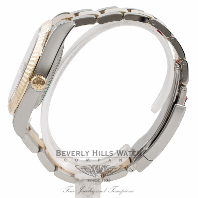 Rolex Datejust II 41mm Stainless Steel and Yellow Gold Oyster Bracelet Fluted Bezel Slate Roman Dial Watch 116333 QEQJNP Beverly Hills Watch Company Watch Store