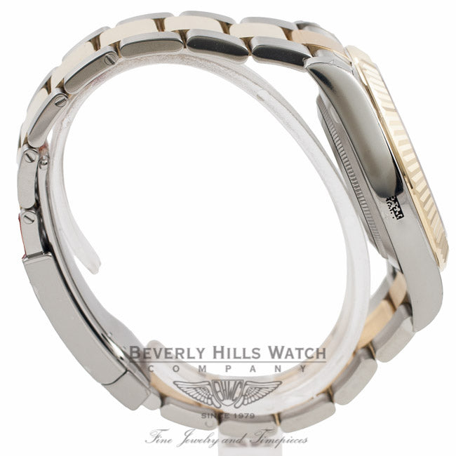 Rolex Datejust II 41mm Stainless Steel and Yellow Gold Oyster Bracelet Fluted Bezel Slate Roman Dial Watch 116333 QEQJNP Beverly Hills Watch Company Watch Store
