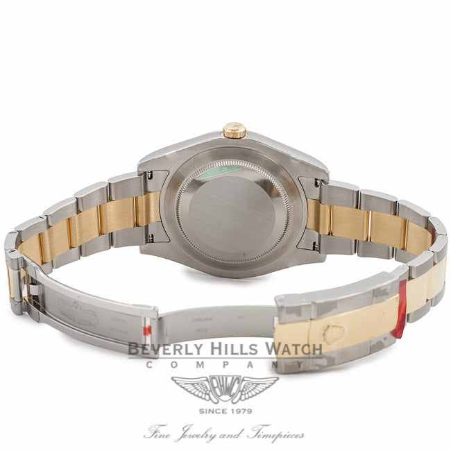 Rolex Datejust II 41mm Stainless Steel and Yellow Gold Oyster Bracelet Fluted Bezel Slate Roman Dial Watch 116333 QEQJNP Beverly Hills Watch Company Watch Store