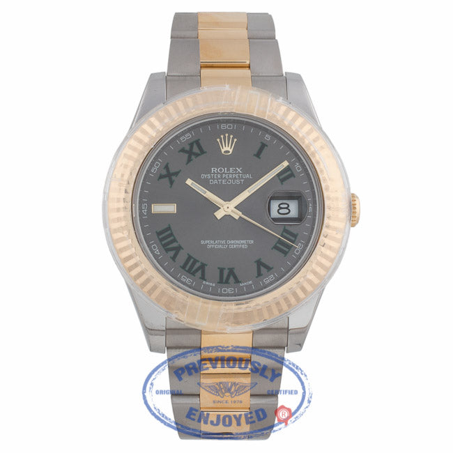 Rolex Datejust II 41mm Stainless Steel and Yellow Gold Slate Roman Dial Watch 116333 - NPFKA4 - Beverly Hills Watch Company