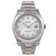 Rolex Datejust II 41MM Stainless Steel 18k White Gold Fluted Bezel Silver Diamond Dial 116334 50547T - Beverly Hills Watch Company Watch Store