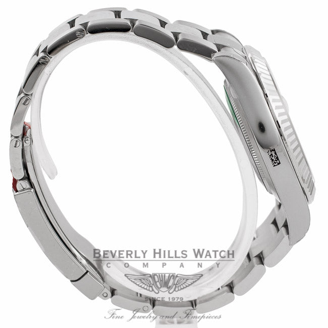 Rolex Datejust II 41MM Stainless Steel 18k White Gold Fluted Bezel Silver Diamond Dial 116334 50547T - Beverly Hills Watch Company Watch Store