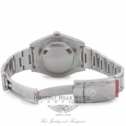 Rolex Datejust II 41MM Stainless Steel 18k White Gold Fluted Bezel Silver Diamond Dial 116334 50547T - Beverly Hills Watch Company Watch Store