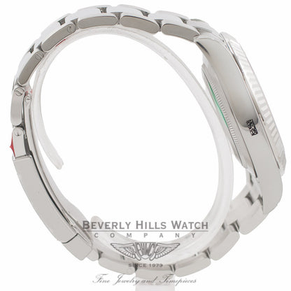 Rolex Datejust II 41MM 18k White Gold Fluted Bezel White Dial 116334 8XACVF - Beverly Hills Watch Company Watch Store