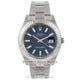 Rolex Datejust II 41mm Stainless Steel 18K White Gold Fluted Bezel Blue Dial 116334 3QHD5V - Beverly Hills Watch Company
