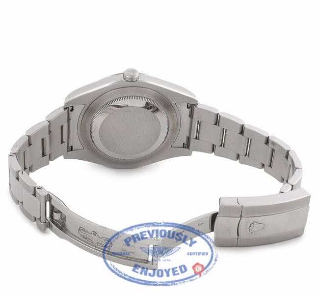 Rolex DayJust II 18k White Gold Fluted Bezel Oyster Perpetual Stainless Steel Silver Dial 116334 YHFV3Q - Beverly Hills Watch Company