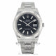 Rolex Datejust II 41mm Black Stick Dial Stainless Steel White Gold Fluted Bezel Oyster Bracelet 116334 EXNYFM - Beverly Hills Watch
