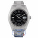 Rolex Datejust II 41mm Stainless Steel Oyster Bracelet White Gold Fluted Bezel Black Roman Dial Watch 116334 PQXF1F - Beverly Hills Watch Company