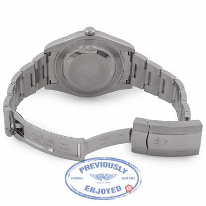 Rolex Datejust II 41mm Stainless Steel Oyster Bracelet White Gold Fluted Bezel Black Roman Dial Watch 116334 PQXF1F - Beverly Hills Watch Company