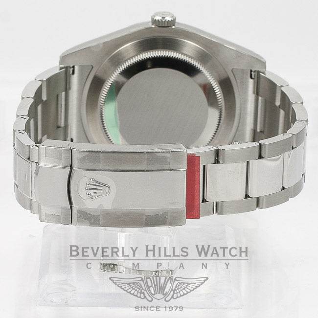 Rolex Datejust II 41mm Stainless Steel Oyster Bracelet Smooth Bezel Silver Stick Dial Watch 16300 Beverly Hills Watch Company Watches