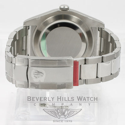 Rolex Datejust II 41mm Stainless Steel Oyster Bracelet Smooth Bezel Silver Stick Dial Watch 16300 Beverly Hills Watch Company Watches