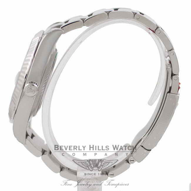 Rolex Datejust II 41MM 18k White Gold Fluted Bezel Slate Diamond Dial 116334 PUFZ5M - Beverly Hills Watch Company Watch Store