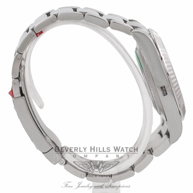 Rolex Datejust II 41MM 18k White Gold Fluted Bezel Slate Diamond Dial 116334 PUFZ5M - Beverly Hills Watch Company Watch Store