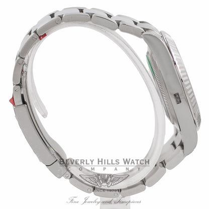 Rolex Datejust II 41MM 18k White Gold Fluted Bezel Slate Diamond Dial 116334 PUFZ5M - Beverly Hills Watch Company Watch Store