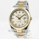 Rolex Datejust II Stainless Steel and Yellow Gold Oyster Bracelet Fluted Bezel Ivory Diamond Dial Watch 116333 Beverly Hills Watch Company Watches