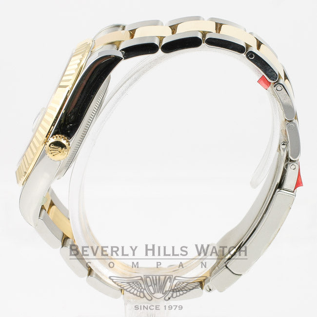 Rolex Datejust II Stainless Steel and Yellow Gold Oyster Bracelet Fluted Bezel Ivory Diamond Dial Watch 116333 Beverly Hills Watch Company Watches
